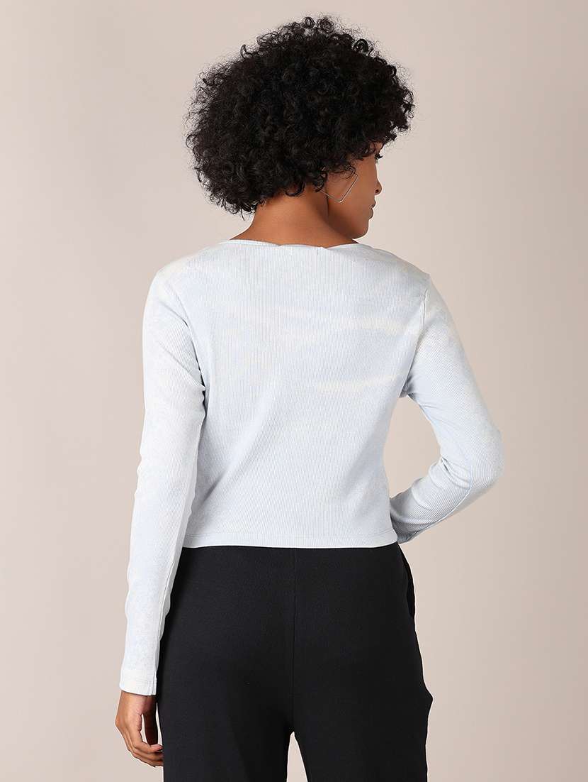 women solid long sleeves regular top - 21551560 -  Standard Image - 3