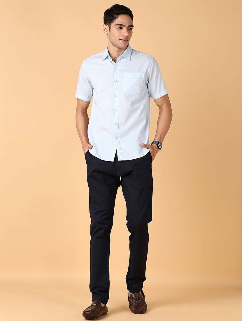 men solid slim fit chinos casual trouser - 21551836 -  Standard Image - 3