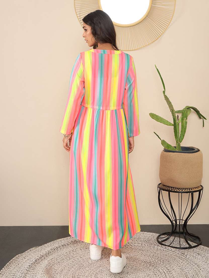 women striped long sleeve long shrug - 21551915 -  Standard Image - 3
