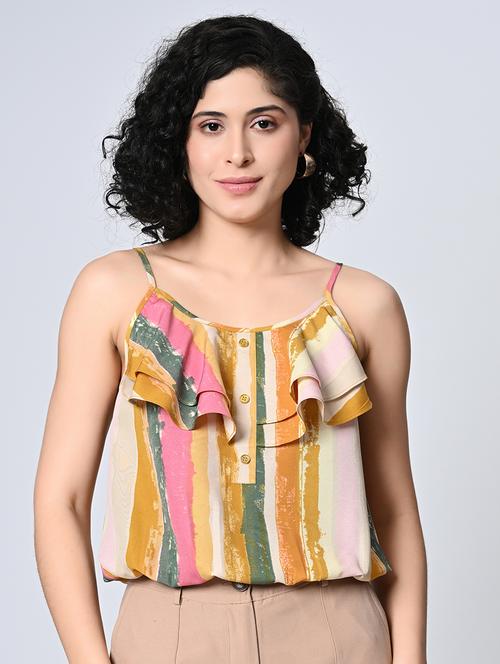 women sleeveless printed regular top - 21552036 - Standard Image - 0