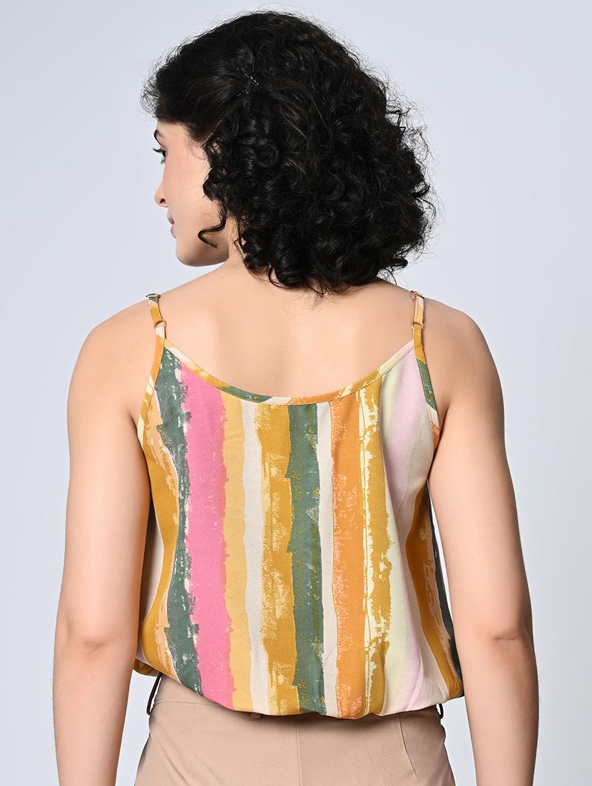 women sleeveless printed regular top - 21552036 - Standard Image - 3