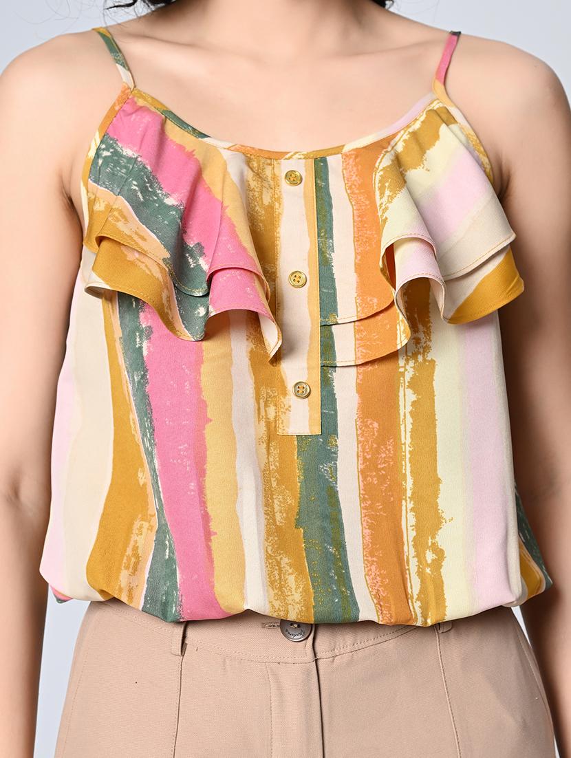 women sleeveless printed regular top - 21552036 - Standard Image - 5