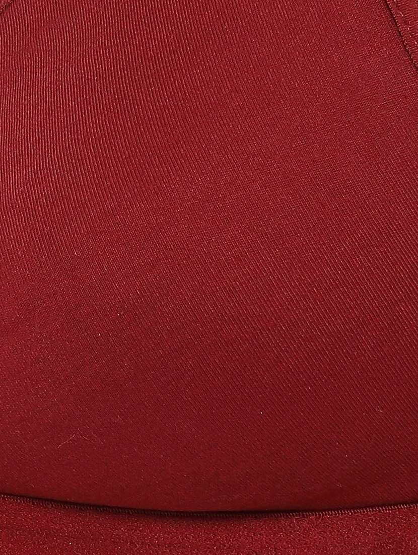 maroon cotton regular bra - 21552053 -  Standard Image - 5