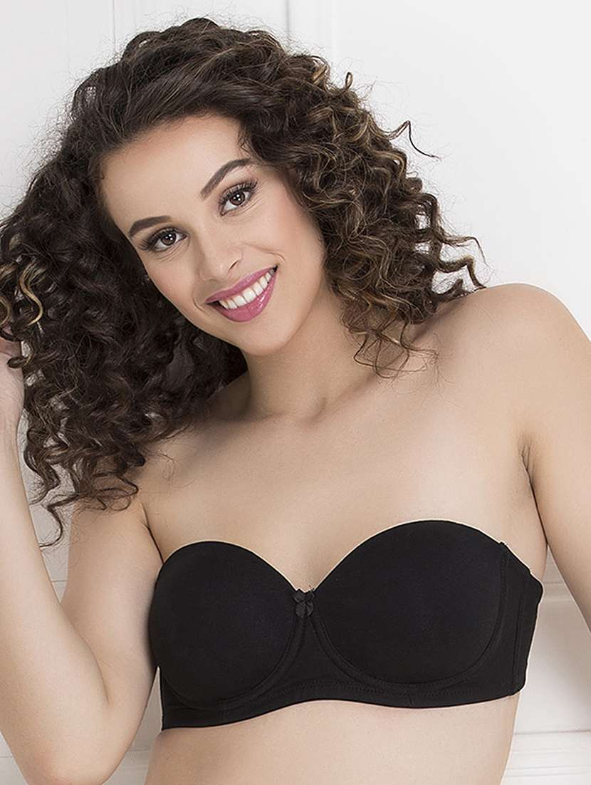 women solid multiway strap tube bra