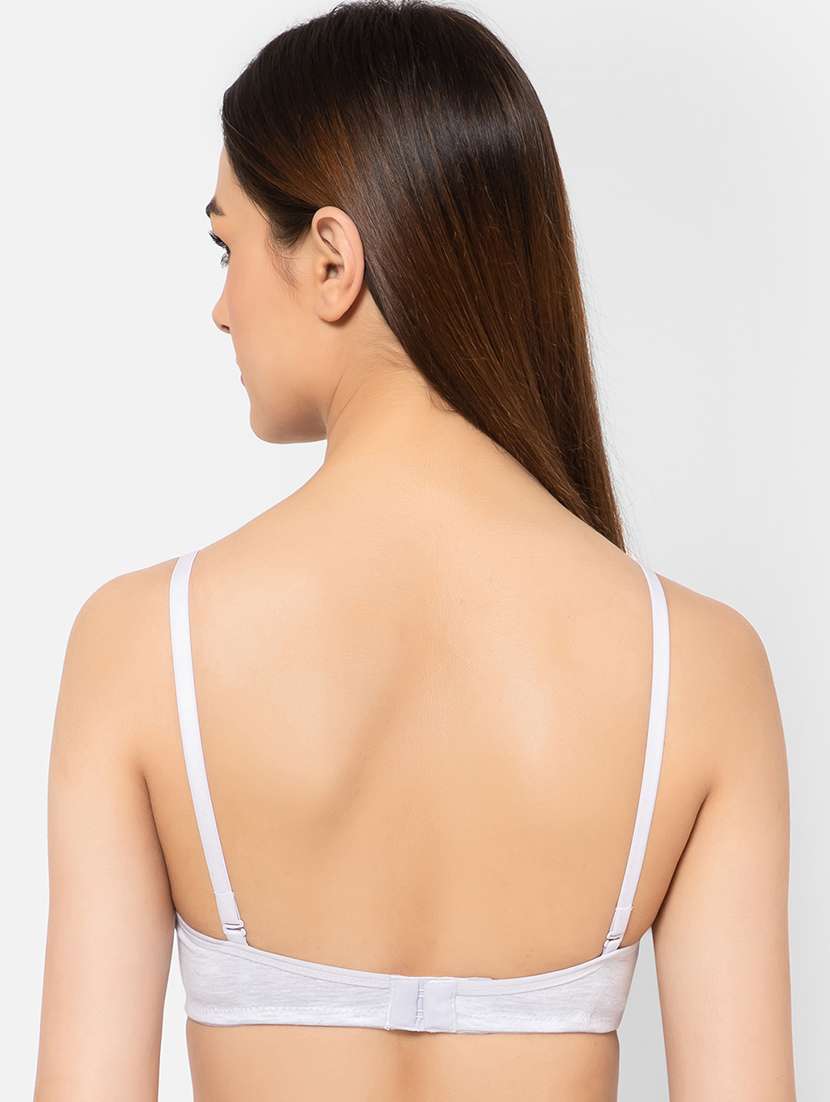 women solid cotton t-shirt bra - 21552094 - Standard Image - 3