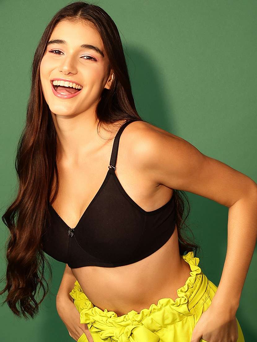 women solid cotton t-shirt bra
