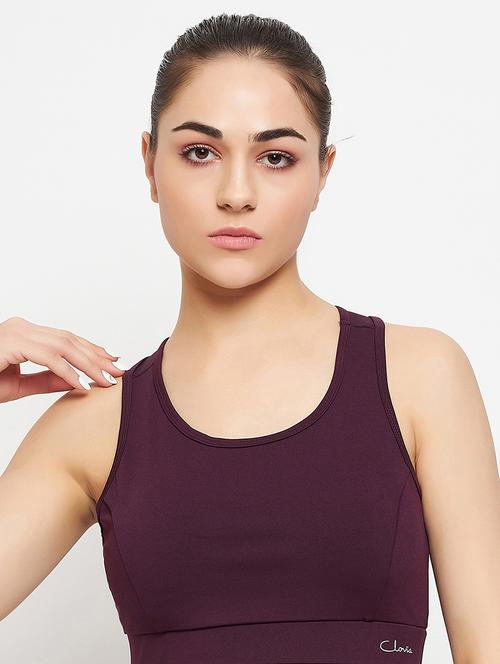 women solid racerback sports bra - 21552145 - Standard Image - 0