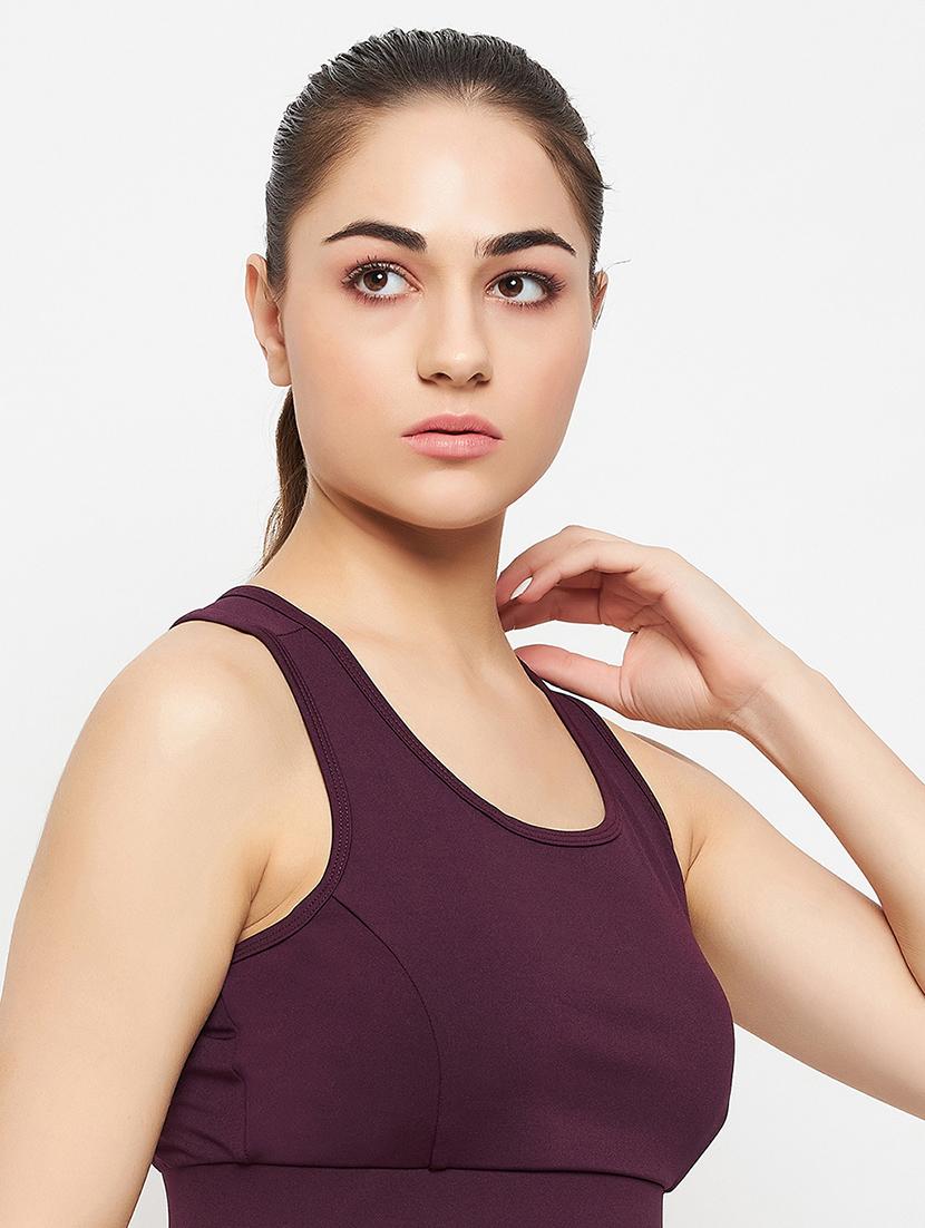 women solid racerback sports bra - 21552145 - Standard Image - 3