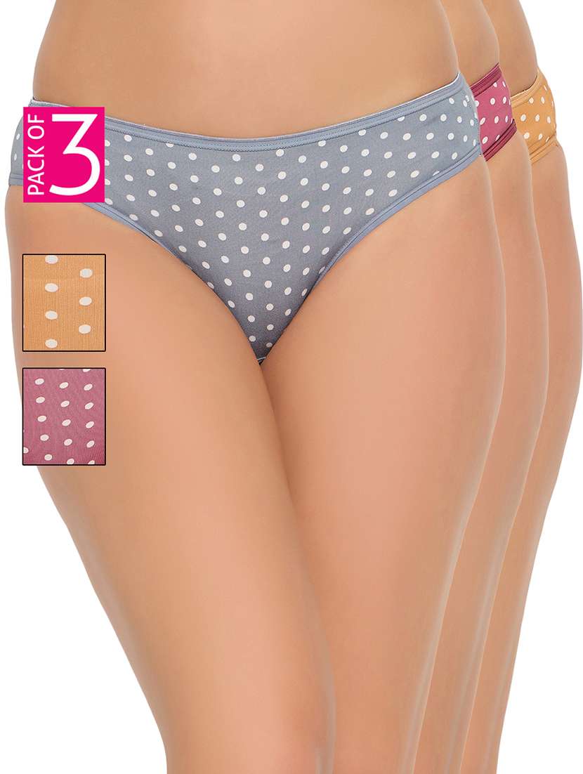 women pack of 3 printed low rise panty
