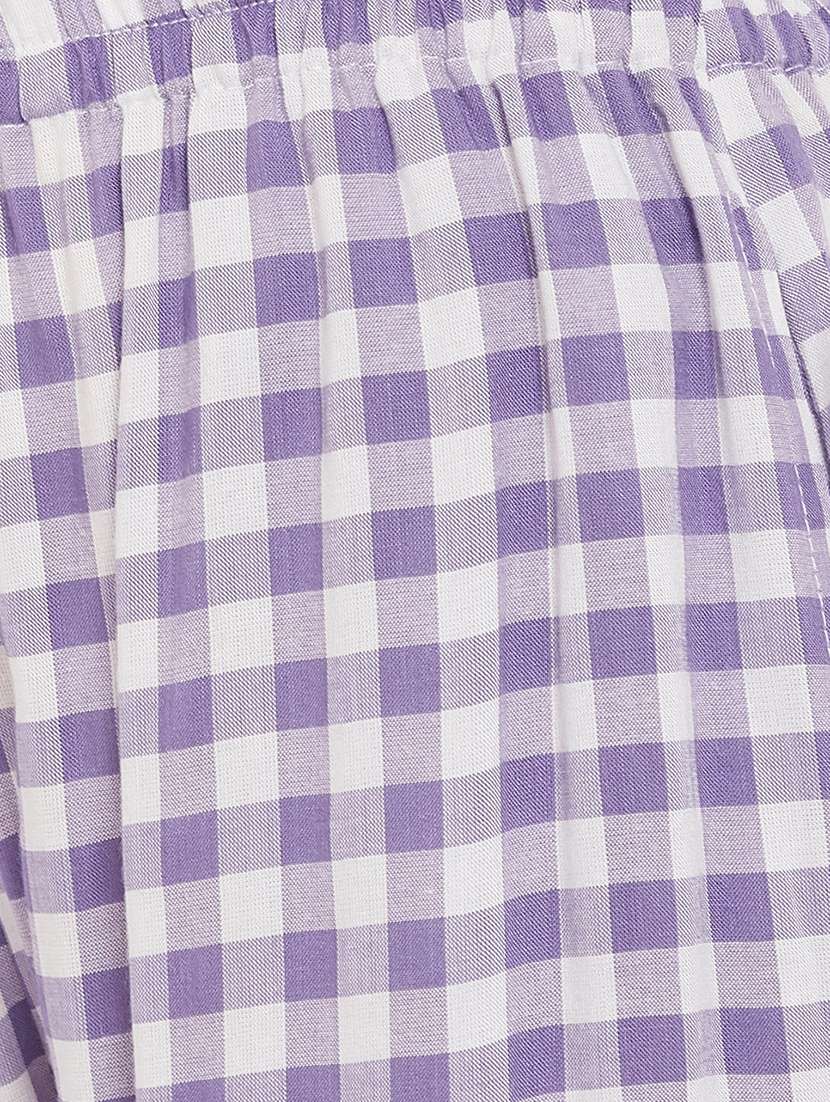 women checkered pyjama nightwear set - 21552210 -  Standard Image - 3