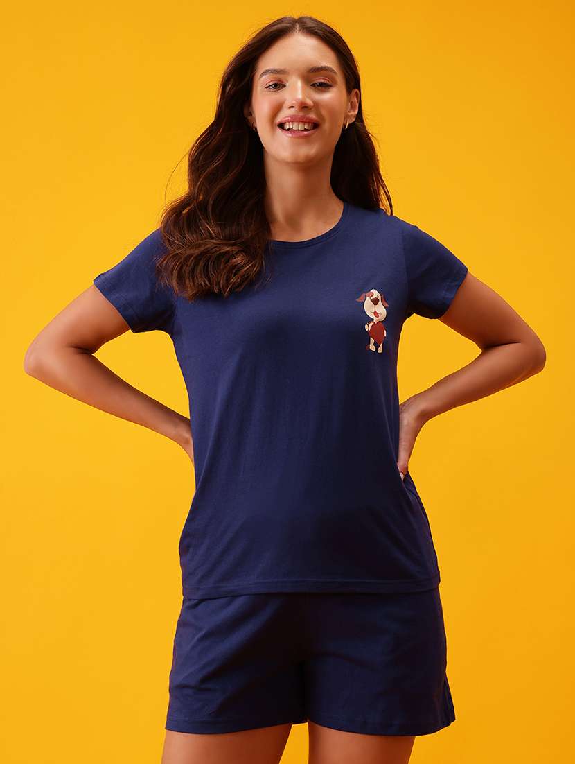 women printed shorts nightwear set