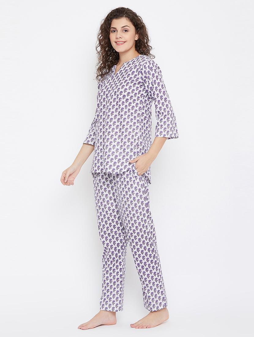 women printed pyjama nightwear set - 21552225 - Standard Image - 3