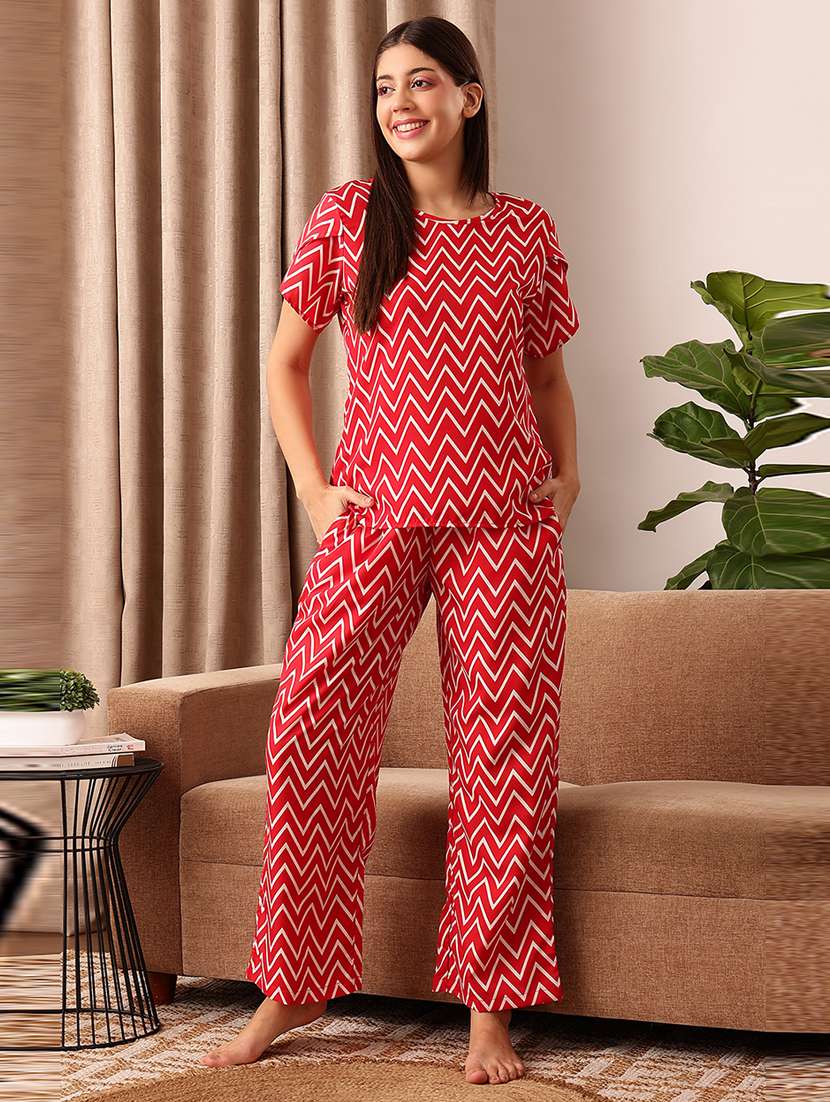 women printed pyjama nightwear set