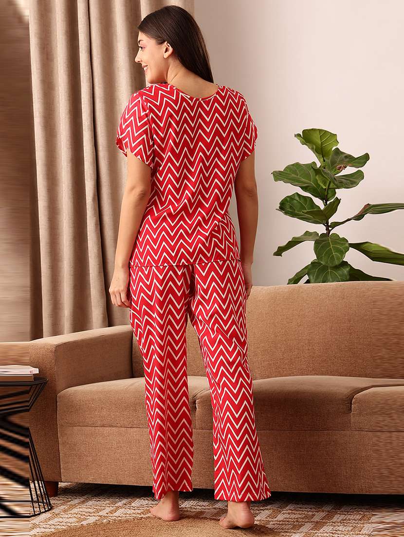 women printed pyjama nightwear set - 21552229 -  Standard Image - 3