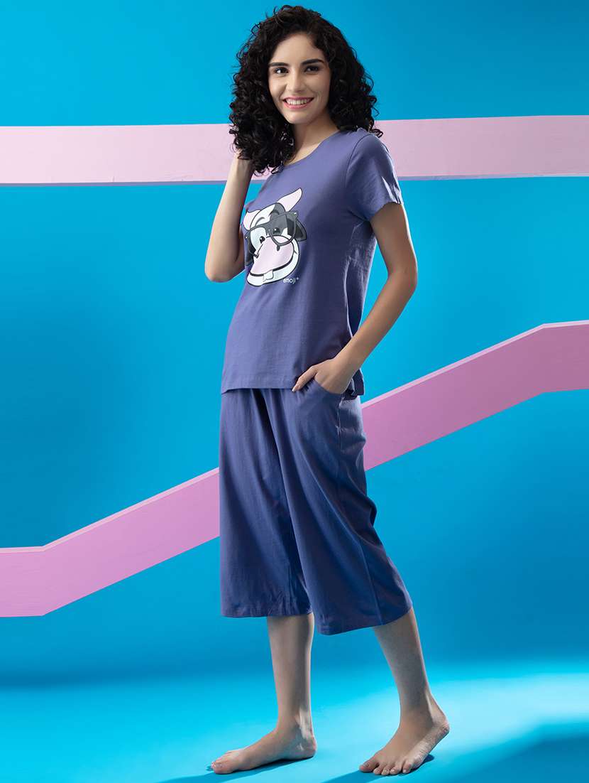 women printed capri nightwear set - 21552230 - Standard Image - 3