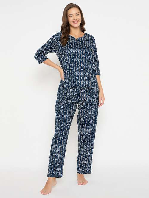 women printed pyjama nightwear set - 21552235 - Standard Image - 0