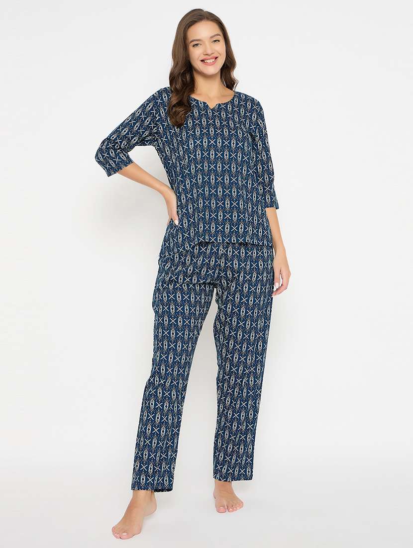 women printed pyjama nightwear set