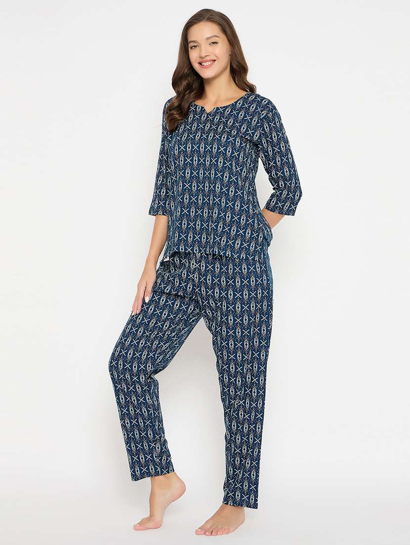 women printed pyjama nightwear set - 21552235 - Standard Image - 3