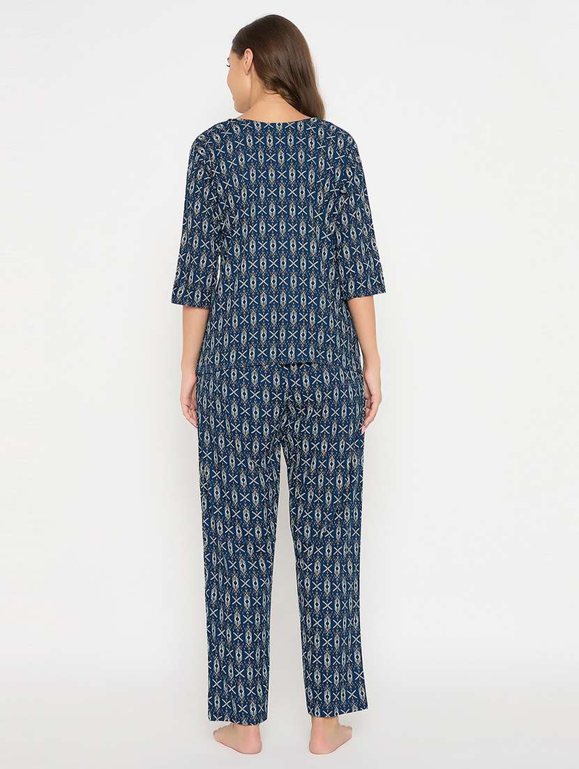 women printed pyjama nightwear set - 21552235 - Standard Image - 5