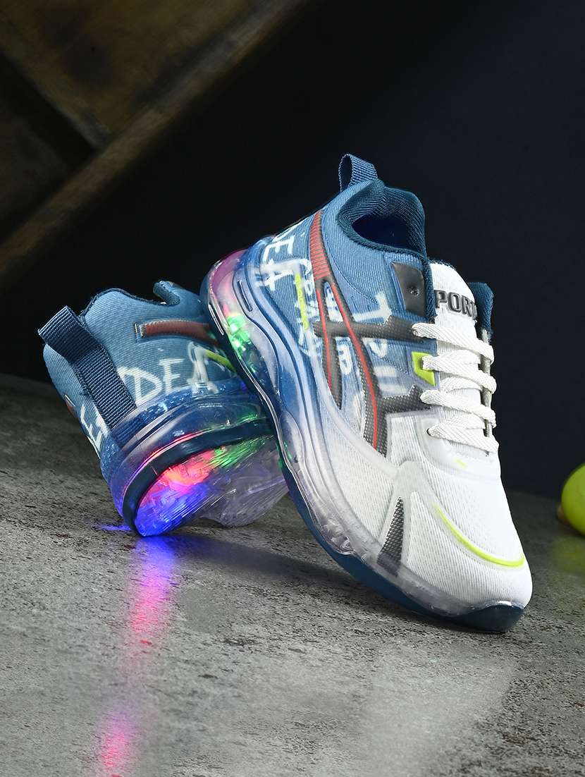 boys blue lace up sports shoe