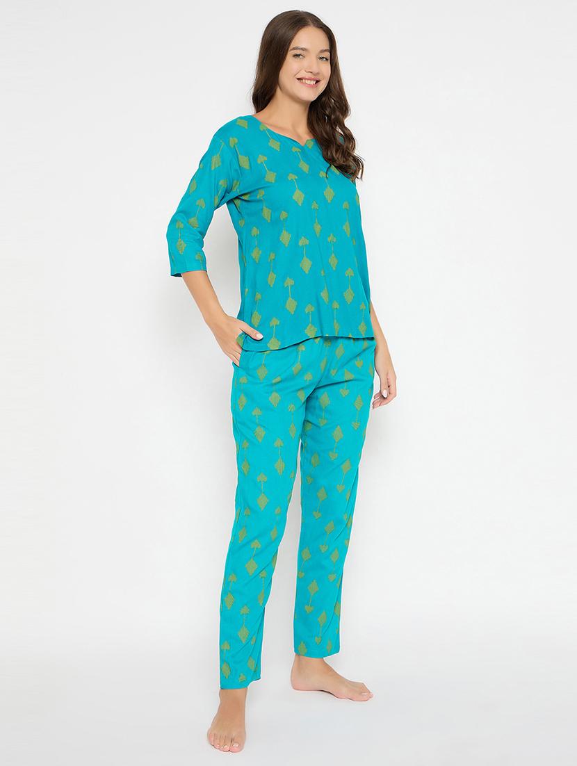 women printed pyjama nightwear set - 21552321 - Standard Image - 3