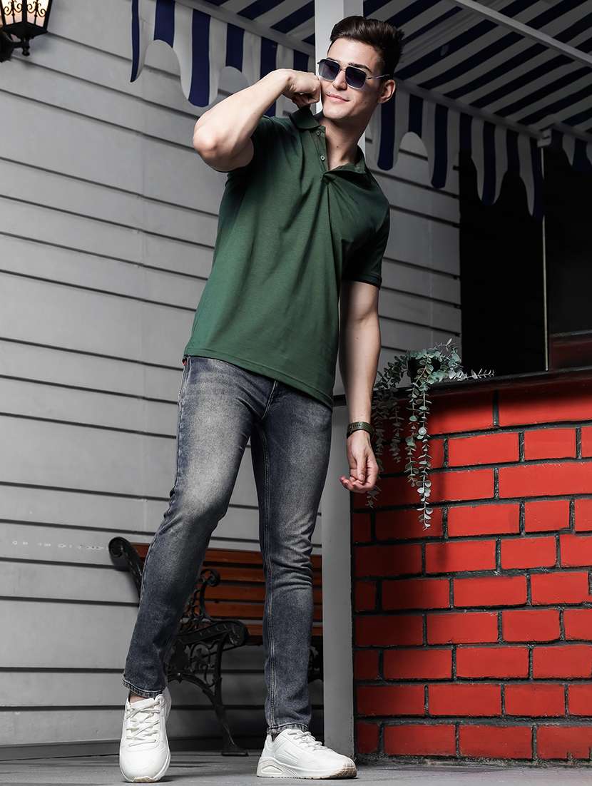 men solid short sleeve polo t-shirt - 21552856 -  Standard Image - 3