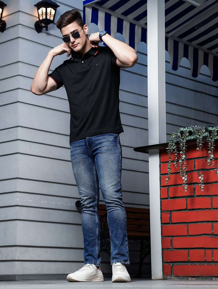 men solid short sleeve polo t-shirt - 21552858 -  Standard Image - 3