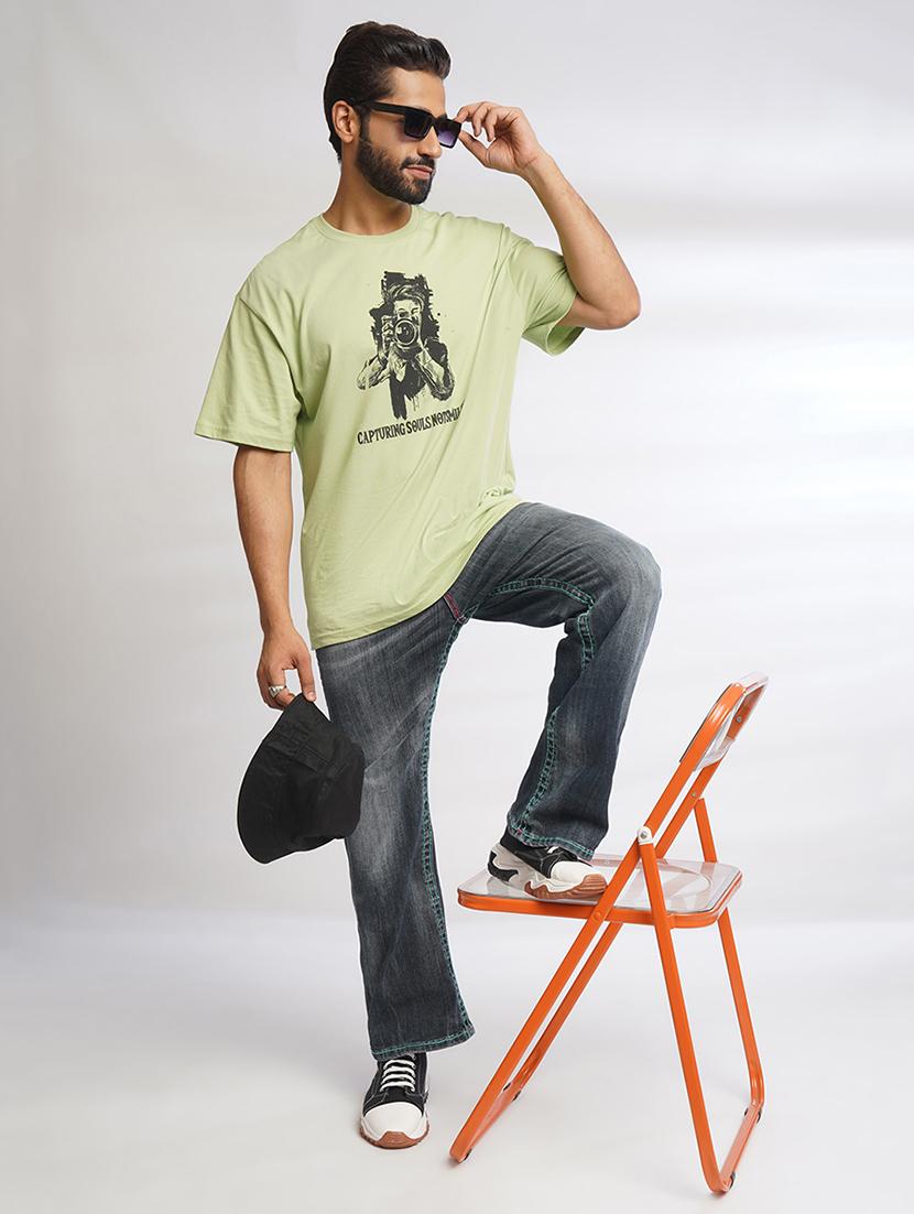 men front print oversized t-shirt - 21552859 - Standard Image - 3