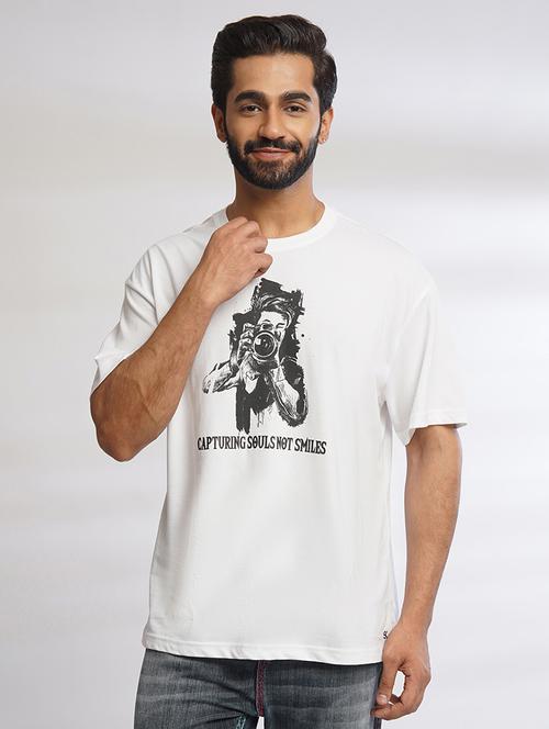 men front print oversized t-shirt - 21552861 - Standard Image - 0