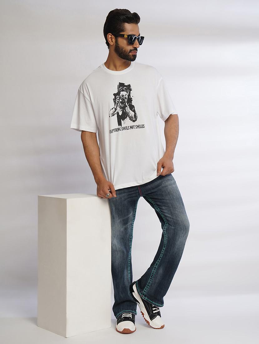 men front print oversized t-shirt - 21552861 - Standard Image - 3