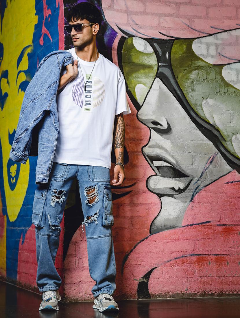 men front print oversized t-shirt - 21552862 - Standard Image - 3