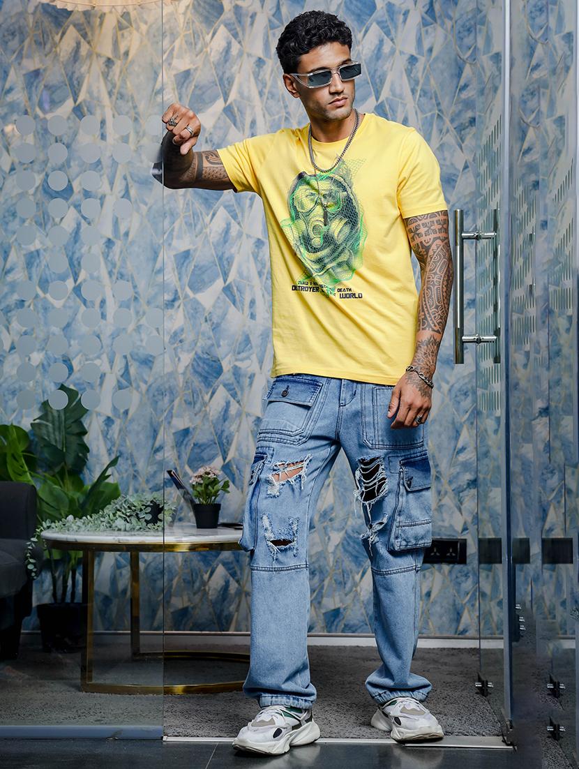 men front print short sleeve t-shirt - 21552866 - Standard Image - 3