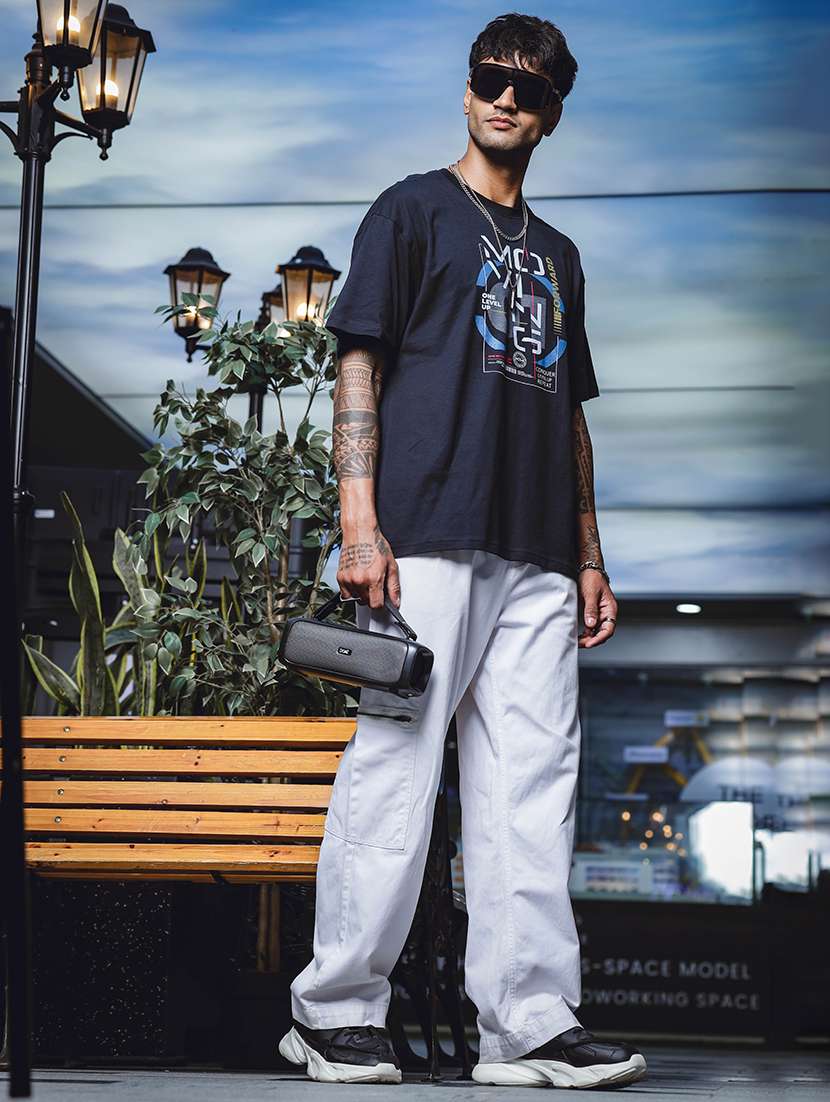 men front print short sleeve oversized t-shirt - 21552867 -  Standard Image - 3