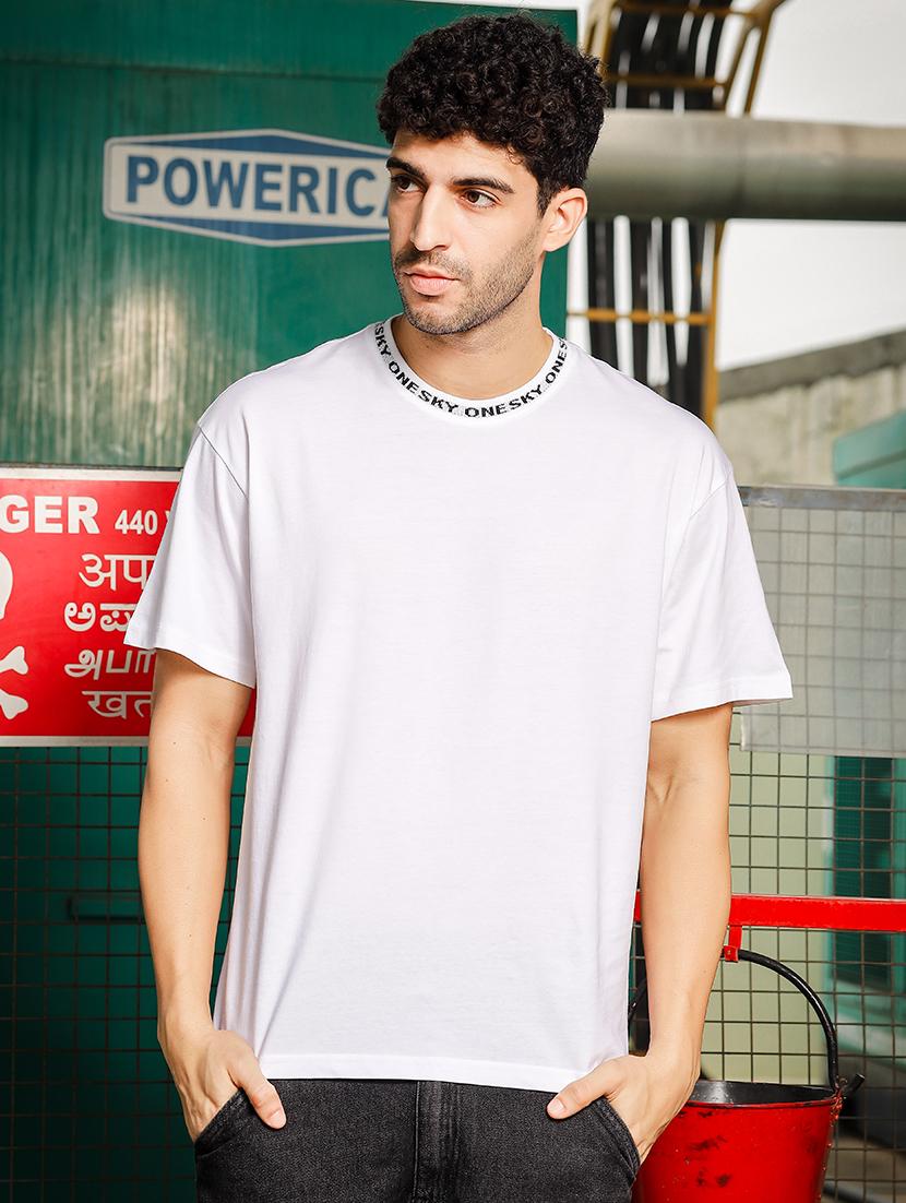 men solid short sleeve oversized t-shirt - 21552875 - Zoom Image - 0