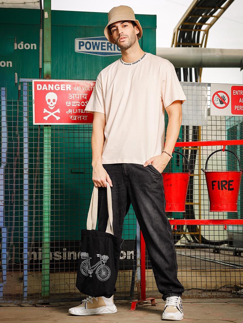 men solid short sleeve oversized t-shirt - 21552876 - Standard Image - 3