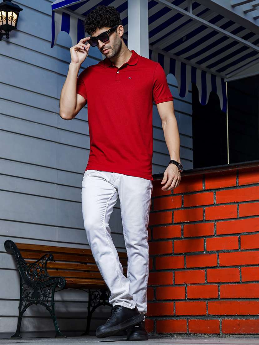 men solid short sleeves polo t-shirt - 21552887 -  Standard Image - 3