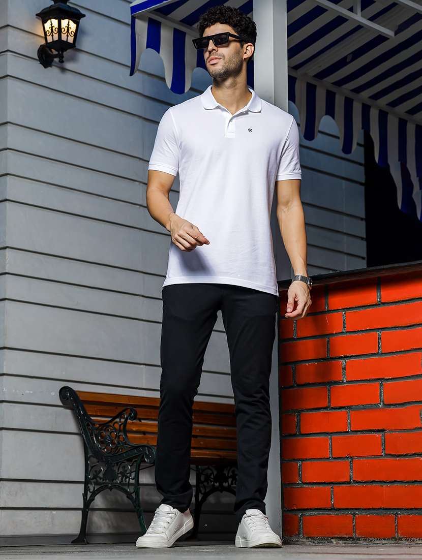men solid short sleeves polo t-shirt - 21552890 -  Standard Image - 3