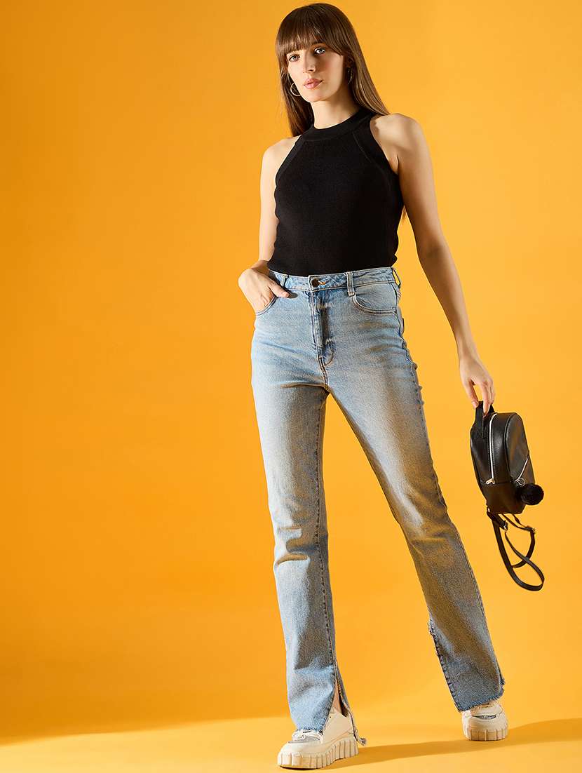 women self design halter neck sleeveless top - 21552910 -  Standard Image - 3