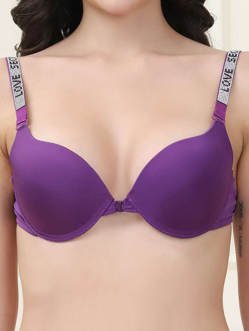women solid under wired front open bra - 21552966 -  Standard Image - 5