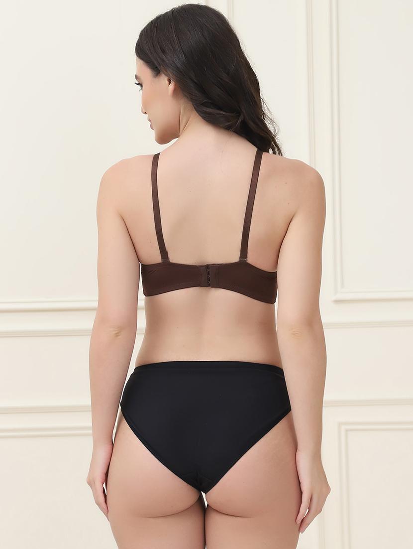 women solid bra and panty set - 21553001 - Standard Image - 3