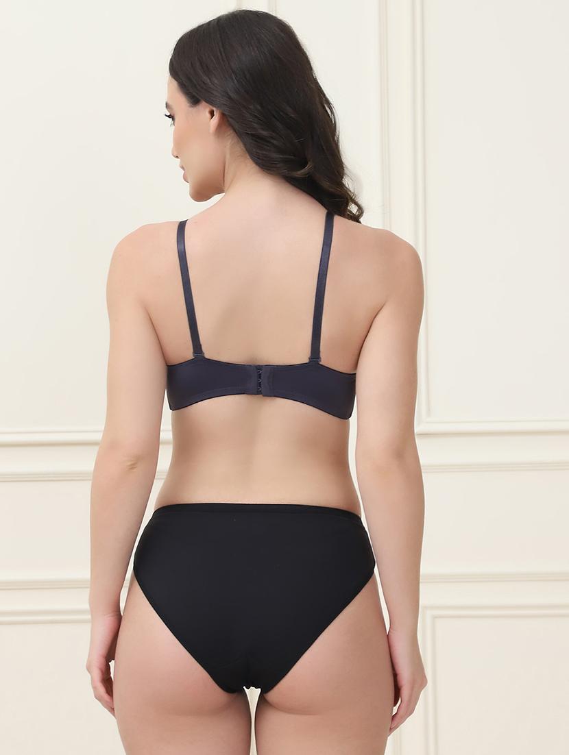 women solid bra and panty set - 21553002 - Standard Image - 3