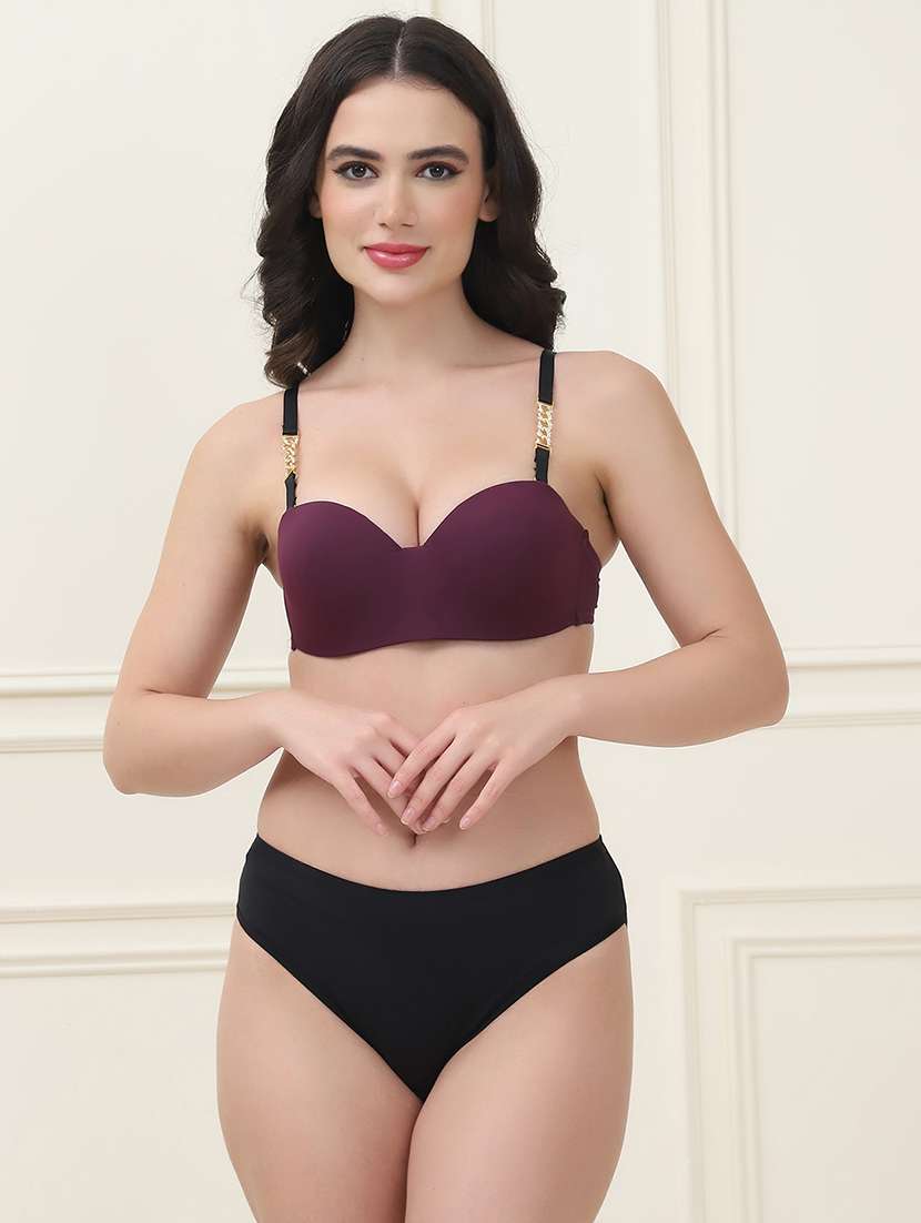 women solid bra and panty set - 21553011 -  Zoom Image - 0