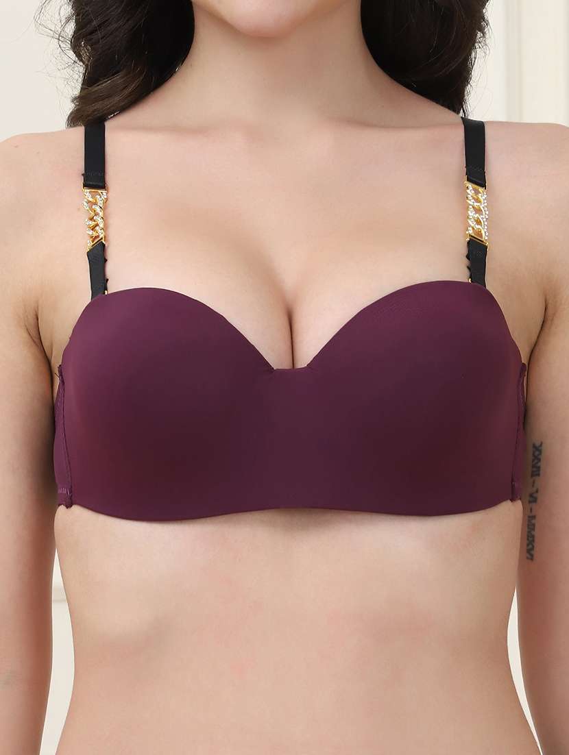 women solid bra and panty set - 21553011 - Standard Image - 5