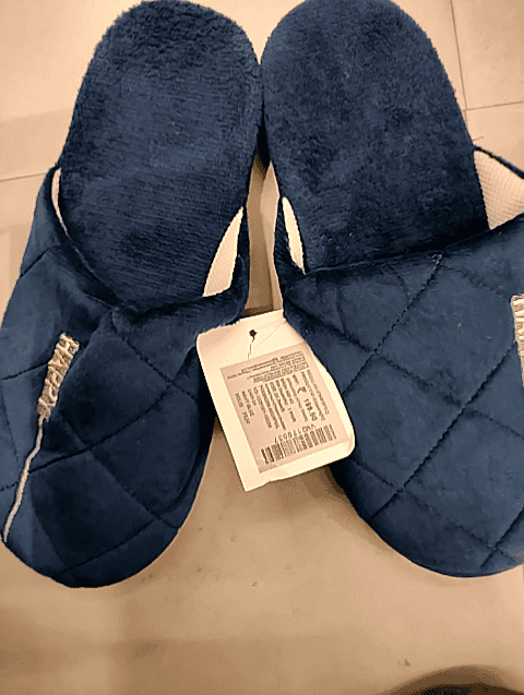 navy blue textile slippers - 21553306 -  Standard Image - 0