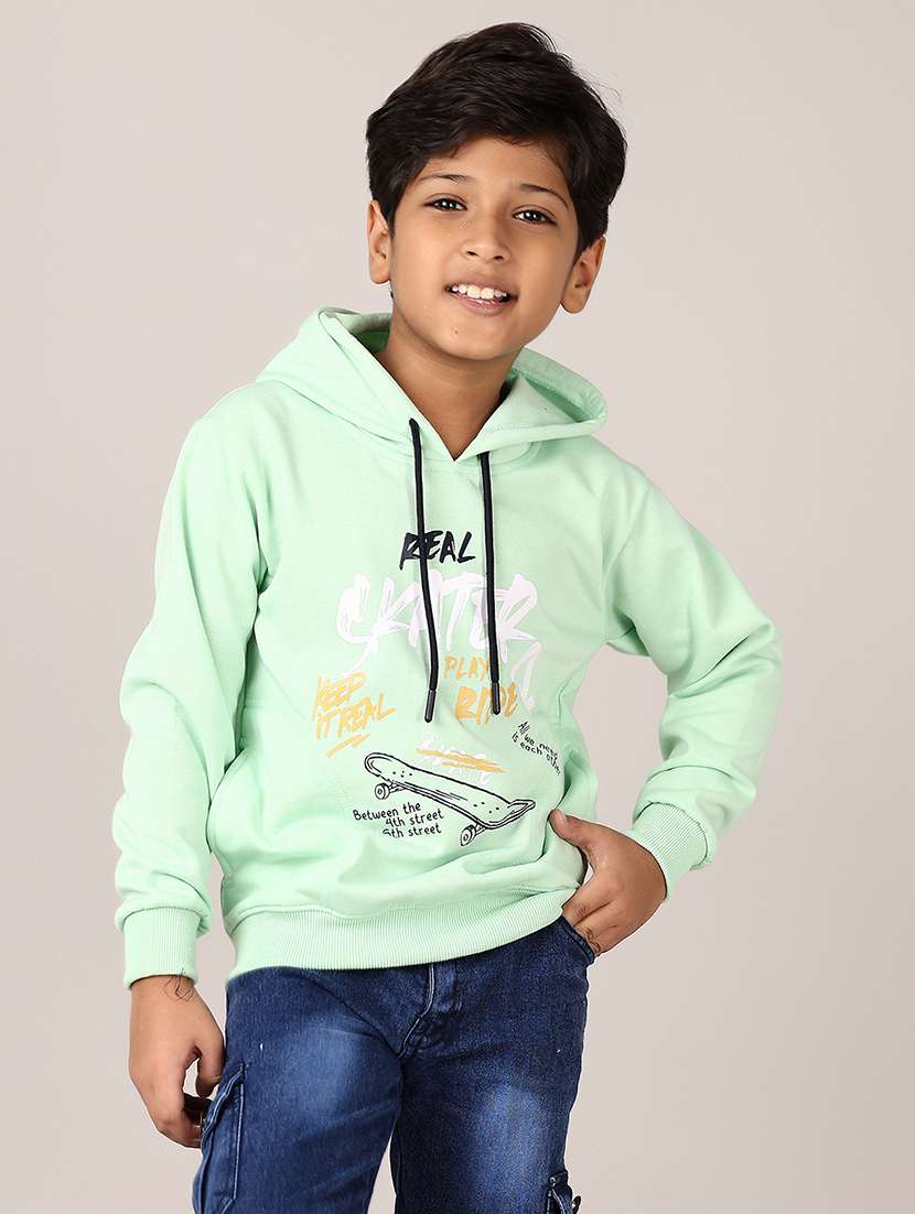 boys front print long sleeve sweatshirts