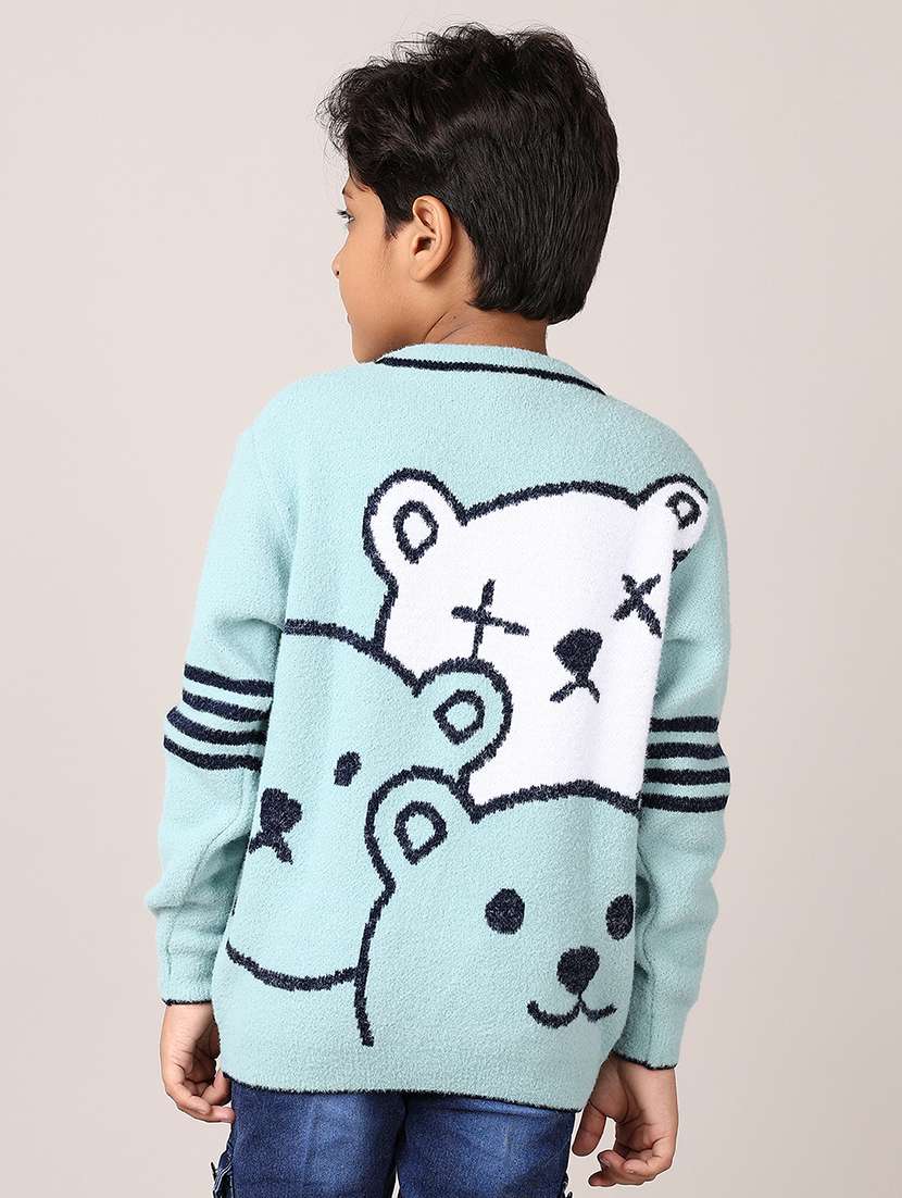 boys self design long sleeve pullover sweater - 21553329 -  Standard Image - 3