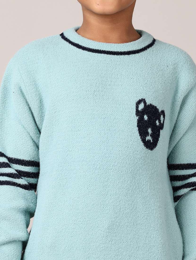 boys self design long sleeve pullover sweater - 21553329 -  Standard Image - 5