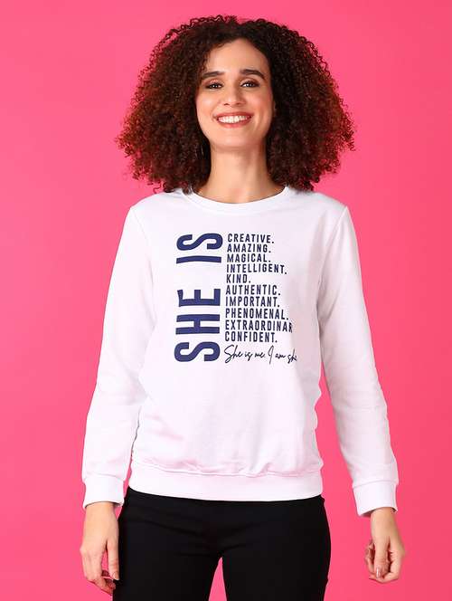 women front print long sleeve sweatshirt - 21553351 -  Standard Image - 0