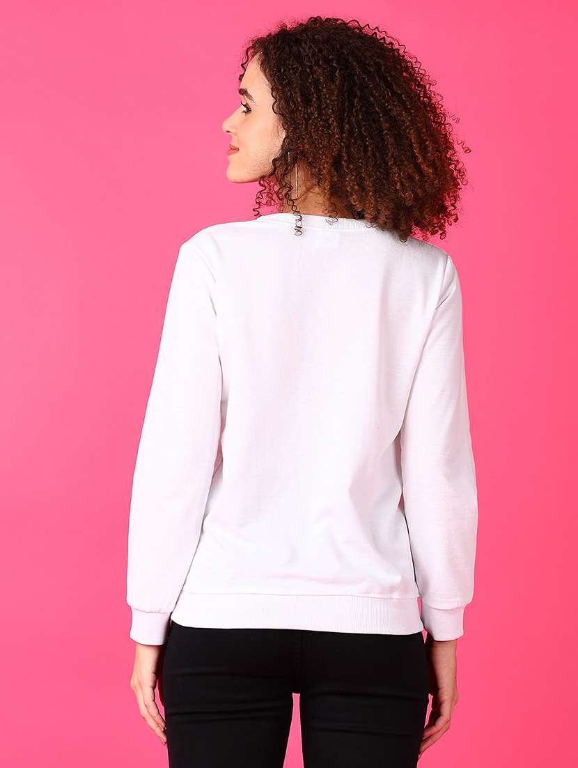 women front print long sleeve sweatshirt - 21553351 -  Standard Image - 3