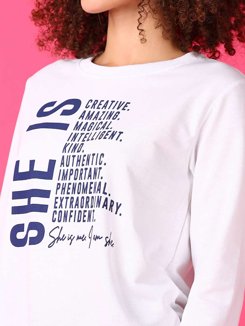 women front print long sleeve sweatshirt - 21553351 -  Standard Image - 5